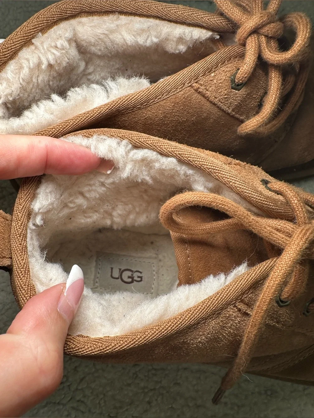 UGG Men’s Neumel Chestnut Suede Shearling Chukka Boots Fall Winter Warm Cozy 11